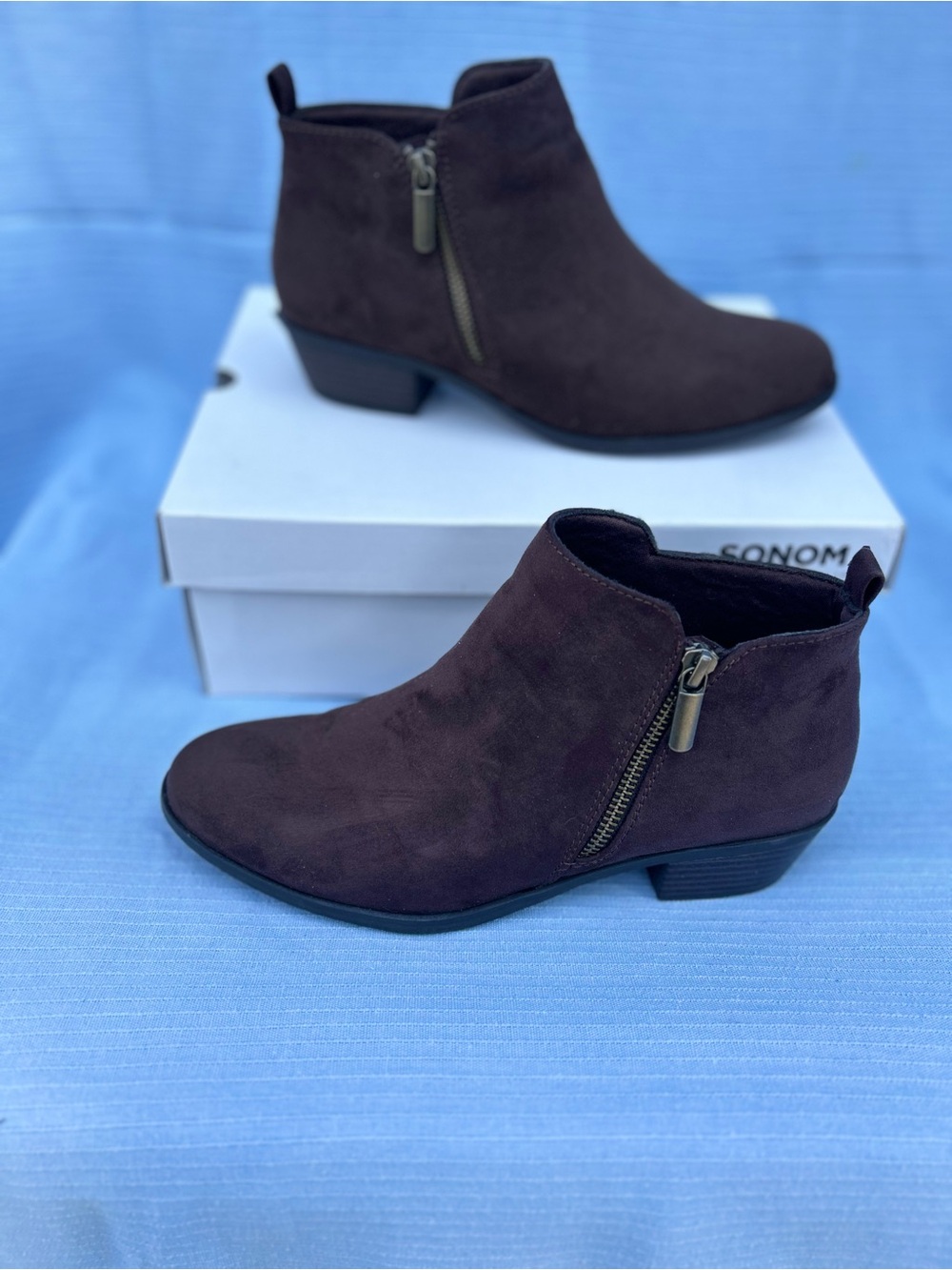 Sonoma- MILLO BrownAnkle Booties with Side Zipper